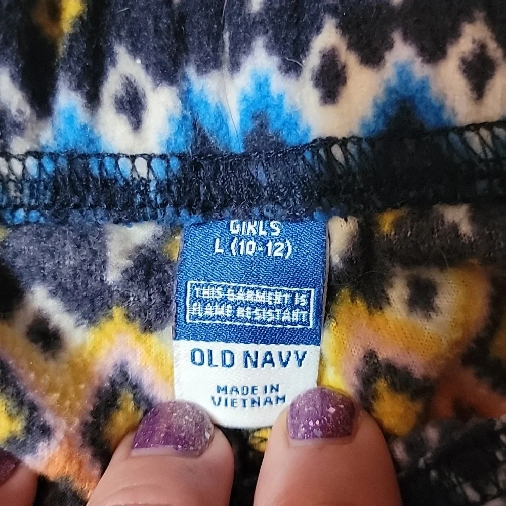Old Navy Girls Fleece Pajama Pants Large 10 12